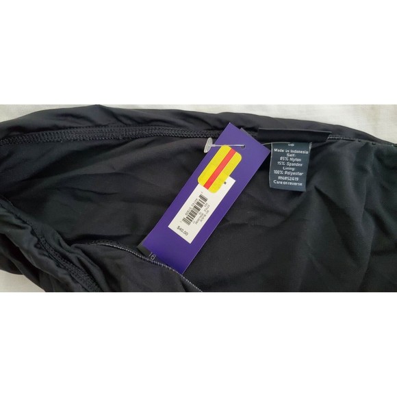 Apt 9 Swimwear Bikini Brief Black Fold Over Swim Suit Bottoms Woman's Size 16 - Picture 3 of 5